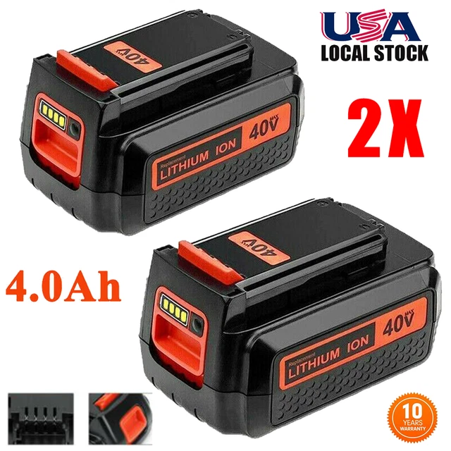 2X 40 Volt Max For Black & Decker 4000mAh Lithium Battery LBXR36 LBX2040 LSW36