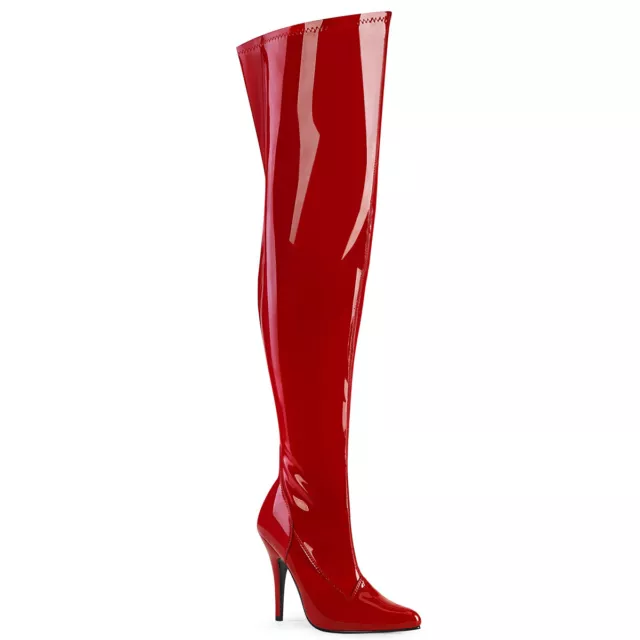 Pleaser 5" Plain Stretch Thigh High Boots Adult Women Shoes SEDUCE/3000 30 sz 13
