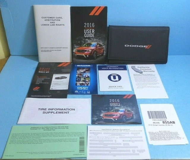 16 2016 Dodge Journey owners manual/user guide with Navigation