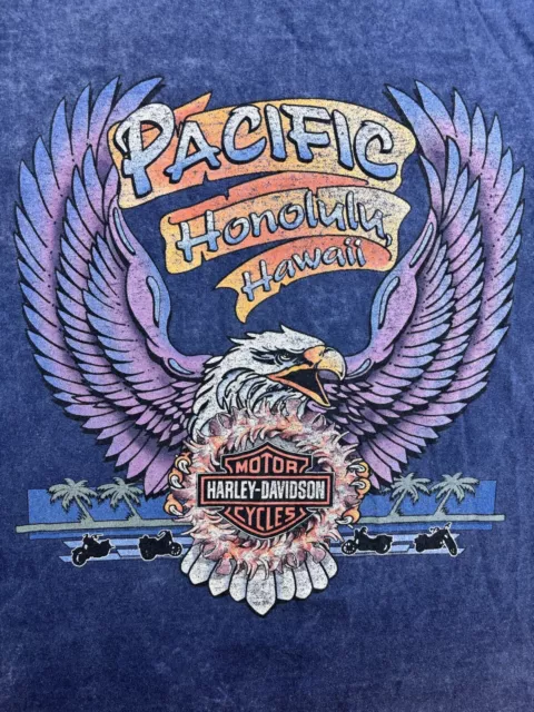 Vintage Harley Davidson Shirt Pacific Honolulu Hawaii Single Stitch *read