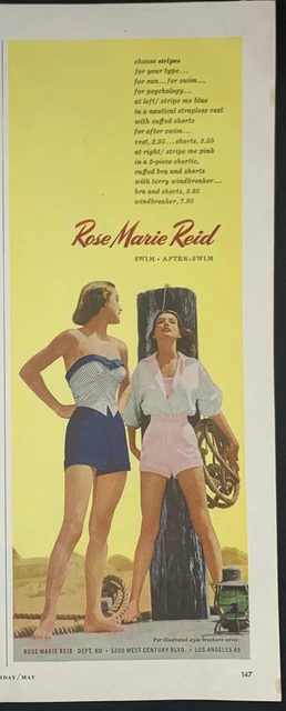 Magazine Ad* - 1952 - Rose Marie Reid Swimwear