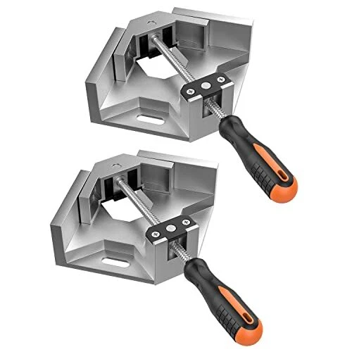 Right Angle Clamp, [2 Pack] Single Handle 90° Aluminum Alloy Silver Gray