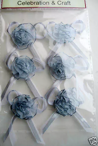 Arcos autoadhesivos plateados cinta de organza arco artesanía favor decoración BARATO