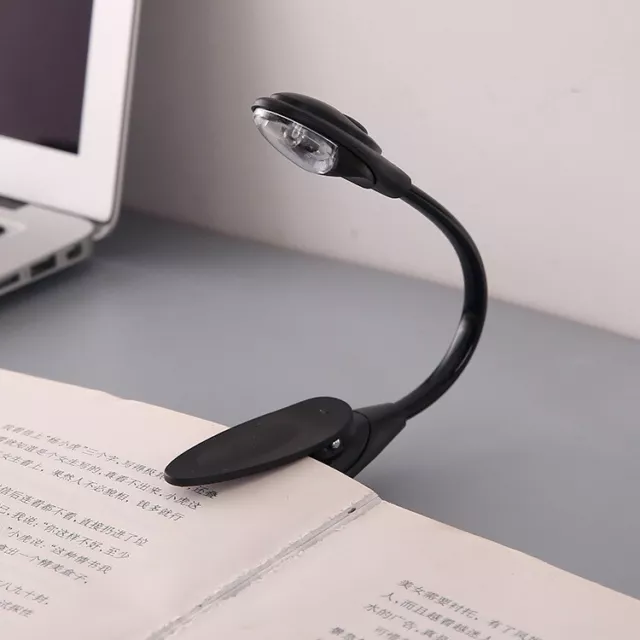 1/2pcs Clamp Light Clip-On Reading Book Lamp Travel Flexible Neck LED Portable