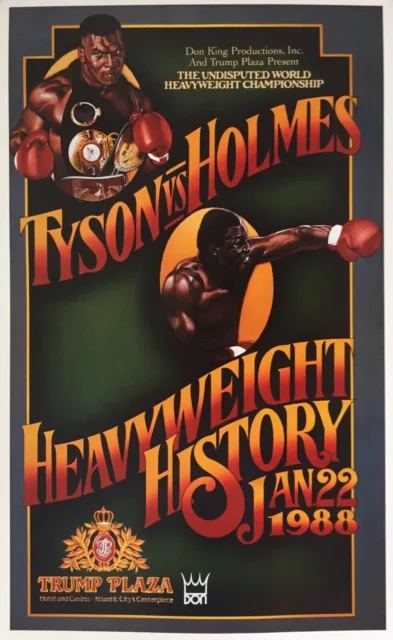 Iron Mike Tyson vs. Larry Holmes Boxing Fight Reproduction Poster 11x18 Don King