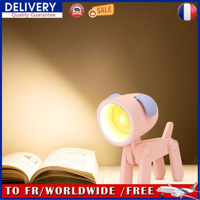 Animal Bedroom Lamp Adjustable Desktop Lamp for Room Decoration (Dog Pink)