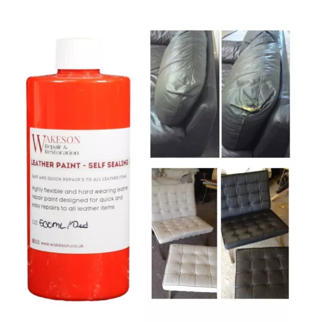 LEATHER REPAIR PAINT dye for restoring colour to leather sofa car seats