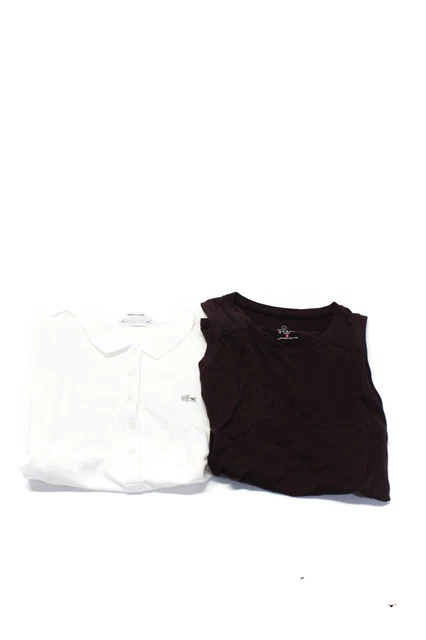 Lacoste Sweaty Betty Women's Tank Top Polo Shirt White Purple Size 38 L Lot 2