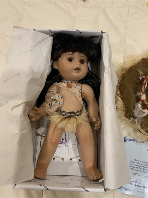 Duck House Heirloom Dolls Native American Dasan With Box & COA