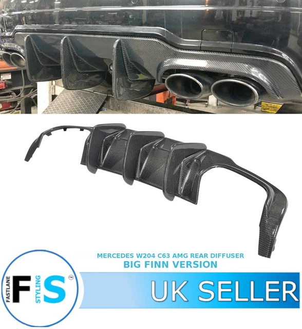 MERCEDES BENZ C Class W204 C204 C63 Big Fin Carbon Fibre Rear Diffuser ...