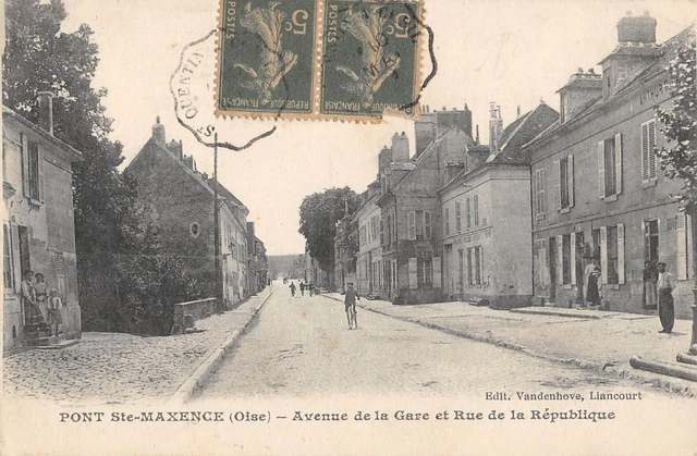 Cpa 60 Pont Sainte Maxence / Avenue De La Gare / Rue De La Republique