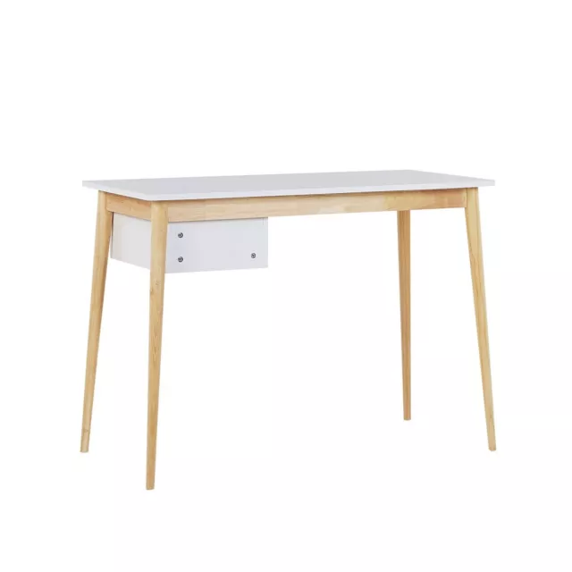 Oslo Desk with Drawer in White & Natural 3