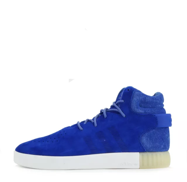 adidas Originals Tubular Invader Men's Suede Trainers Shoes in Blue