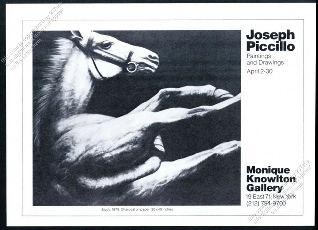 1980 Joseph Piccillo horse art NYC gallery show vintage print ad
