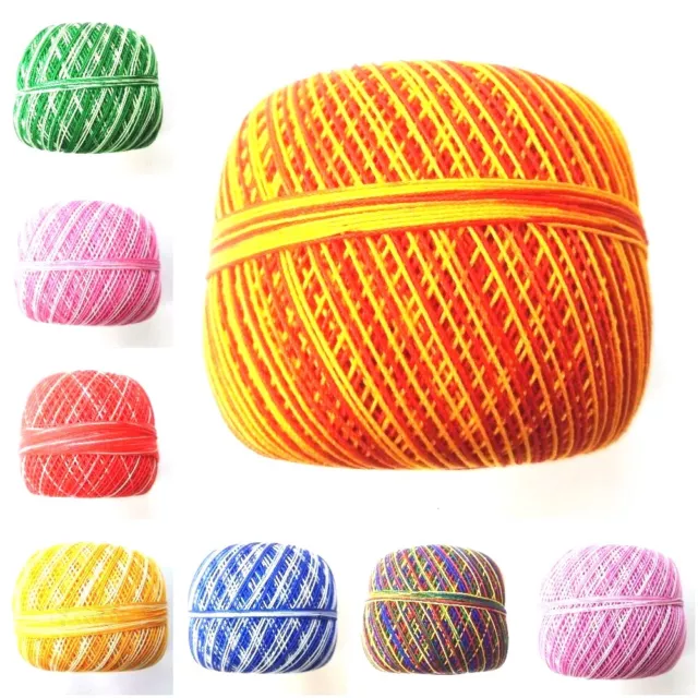 SIZE 20 SHADED 100 Grams Cotton Thread Yarn Knitting Crochet Lace Embroidery DIY