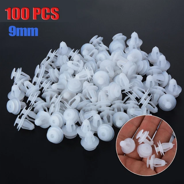 Rivet Fixation Plastique 100 Agrafes Plastique Pour Pare-Chocs Voiture - Rivets De Fixation 8mm - Gris Rivet Arbre De Noël