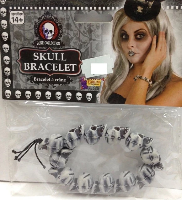 Halloween Fantasioso Abito Bracciale Teschio Teschi Giorno dei Morti Bracciale Nuovo