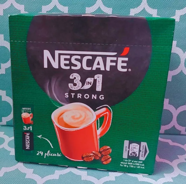 24 sachets NESCAFE 3in1 STRONG instant coffee 24 sachets free p&p cheap