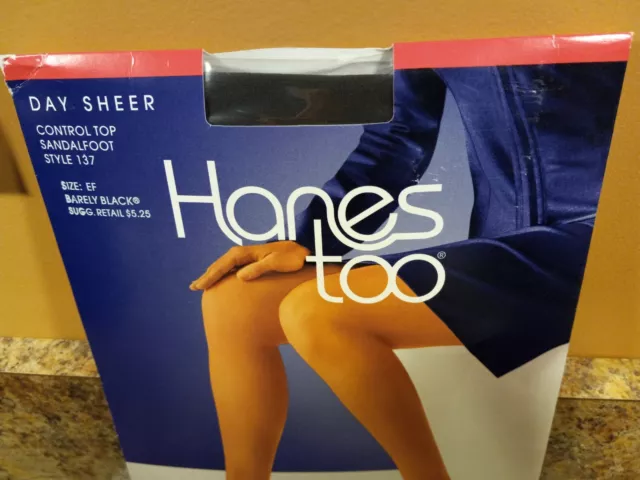 HANES TOO PANTYHOSE 2 Pair Semi-Sheer Control Top Sandal foot Size Q  Vintage $8.99 - PicClick