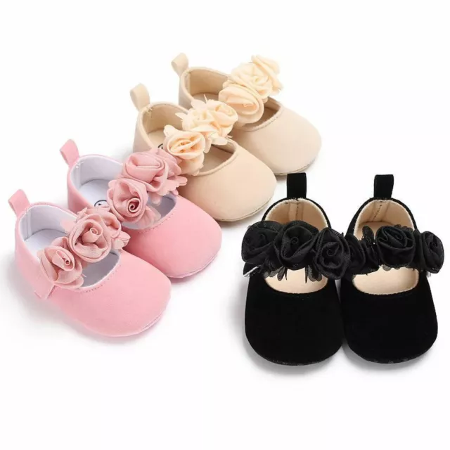 Joli Floral Bébé Nouveau Né Fille Crib Chaussure Landau Semelle Souple Walker