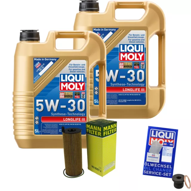 Mann-Filter Filtro de Aceite 10L Liqui Moly Longlife 3 III 5W-30 para de Audi A6