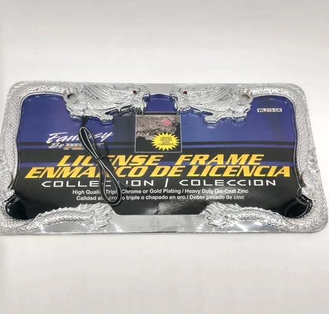 Fantasy By Pilot Dragon Lighted LED Eyes Auto Truck License Plate Frame WL219-CR