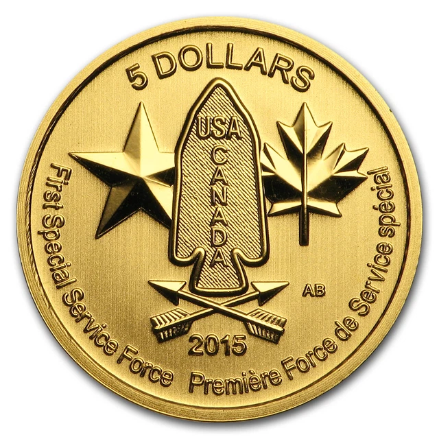 2015 Canada 1/10 oz Gold $5 Special Service Force BU - SKU #151017