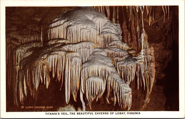 Titanias Veil Rock Formation Luray Caverns Interior Virginia WB Postcard