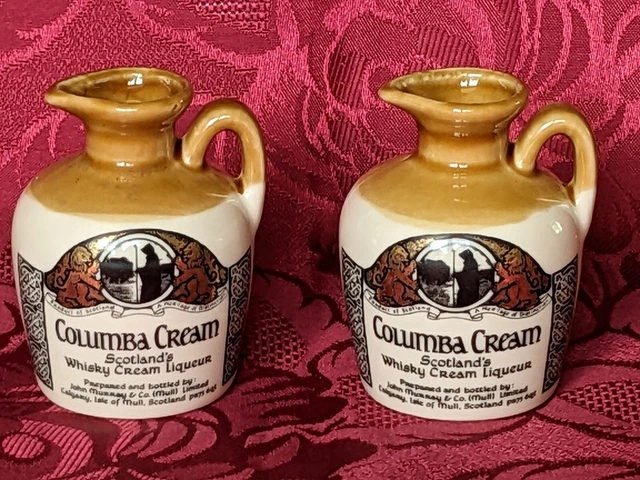 2 x Columba Cream Miniature Jugs Dad Grandad Man Cave Father's Day Home Bar