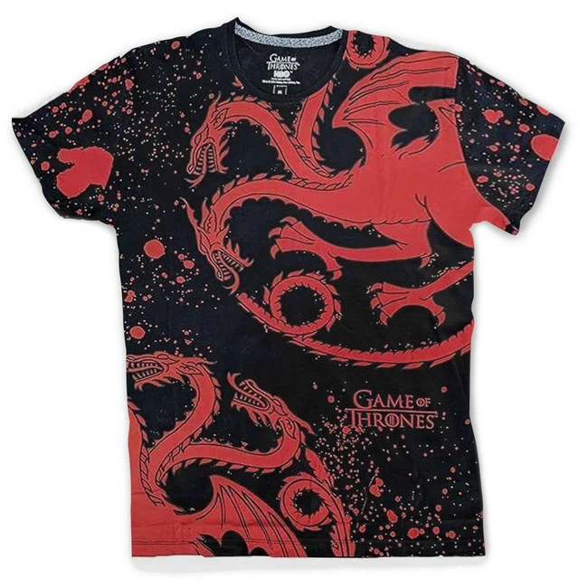 T SHIRT MAGLIA MAGLIETTA Game of Thrones TARGARYEN DRAGON Nera Nuova NEW Rock EUR 26 90 PicClick IT