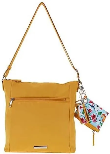 Samantha Brown To-Go Zip-Front Crossbody - Yellow NWT