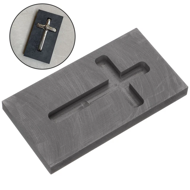 Molde de fundición de lingote de grafito en forma de cruz para fundir refinación oro plata