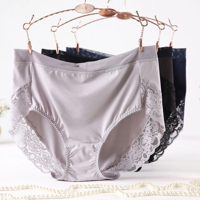 Culotte en dentelle taille haute pour femme taille plus slips doux sans couture