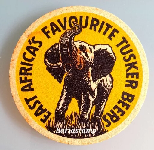 Vintage TUSKER Biermatte Untersetzer aus 1960er Jahren (?)  HARIASTAMP SELTEN. FAIRER ZUSTAND.