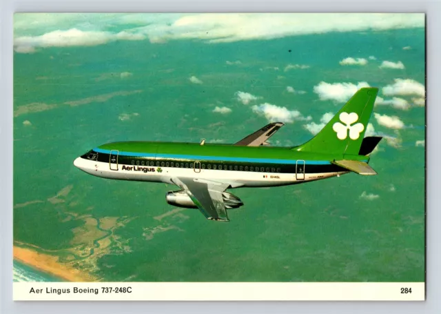 Airplane Postcard Aer Lingus Irish International Airlines Boeing 737-248C C17