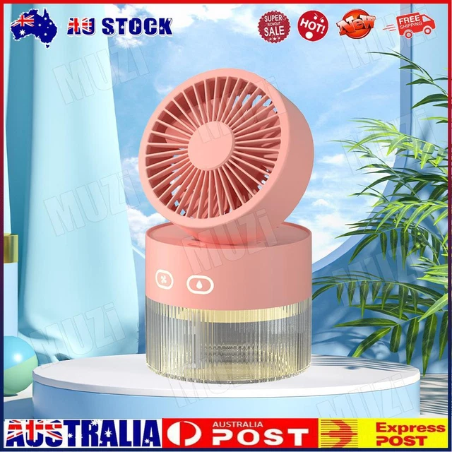 Air Cooler Fan Multifunctional Mini Spray Fan Mute Home Appliance (USB Pink) -