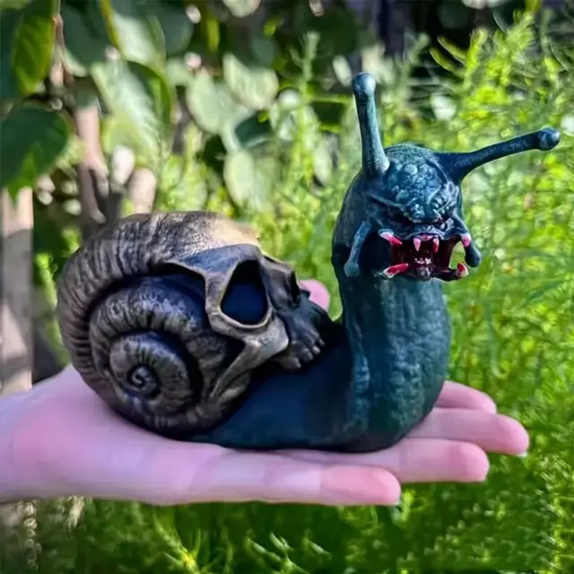 Figur "Schnecke" - Totenkopf Schneckenhaus - "Alien" Garten, Dekoratio, Deko 3