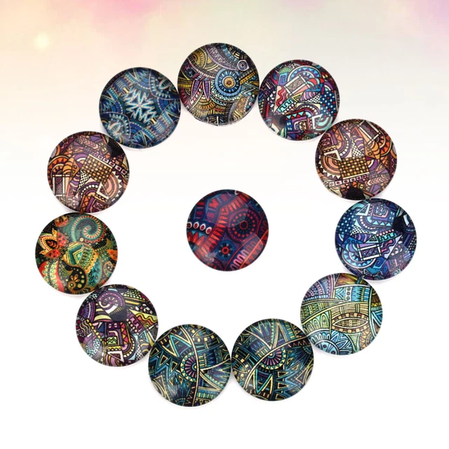 20 PCS Aus Glas Mit Flacher Rückseite Runde Steine