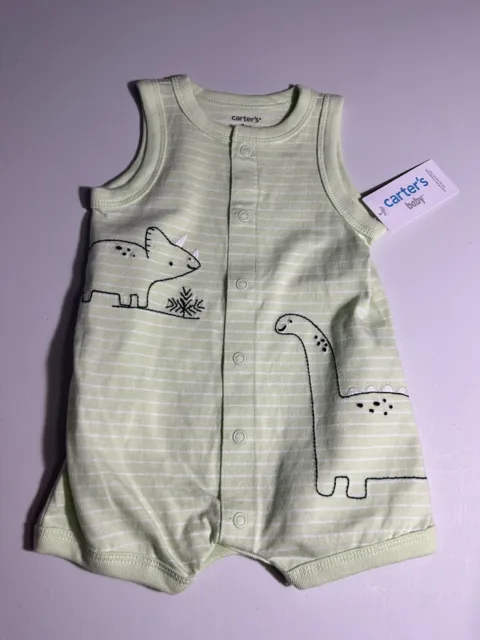 Carters Baby Boy One Piece Knit Dino Outfit Size 3M NWT