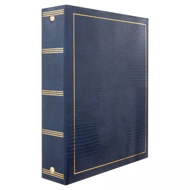 New Pioneer Photo Albums 100 Magnetic Page 3-Ring Photo Album, LM-100 Navy Blue