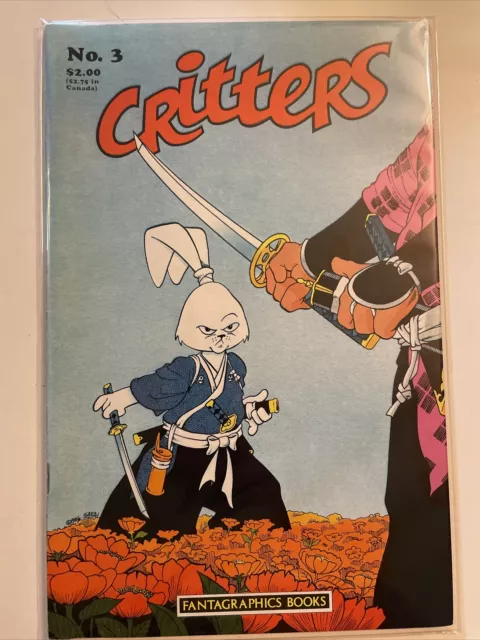 Critters No. 3 (1986 Fantagraphics) Stan Sakai Cover and USAGI Cover and App