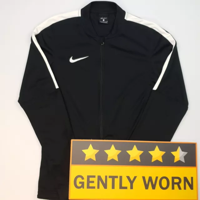 NIKE Track Jacket SMALL Black Football Track Top Full Zip Mens