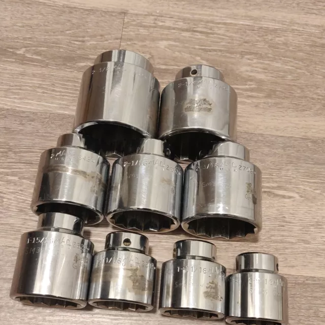 Mac Tools USA 3/4 Drive 9pc SAE Sockets Lot Incomplete