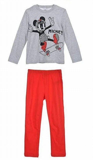 Pigiama Lungo Jersey Grigio Mickey Mouse (24591)
