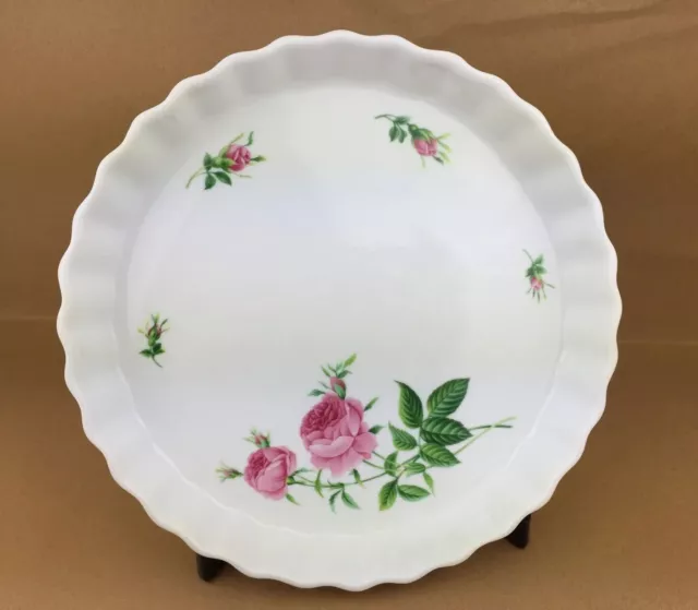 Christineholm Ceramic Rose Floral 24.5cm Flan, Tart, Pie, Quiche Baking Dish VGC