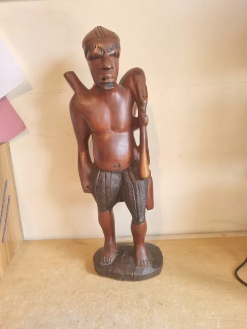 Solid Carved Wood Man Figure Sculpture (M5)