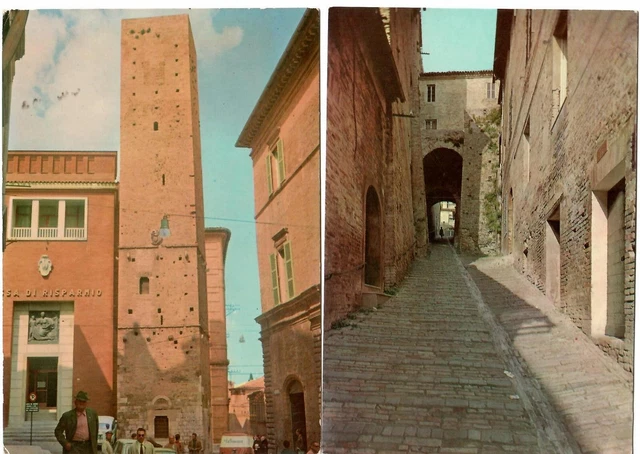 FERMO - Vicolo degli Aceti e Torre Matteucci - 2 cartoline non viaggiate