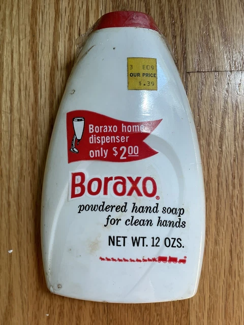 1960’s Boraxo Powdered Hand Soap Boraxo Home Dispenser Plastic Bottle NOS Sealed