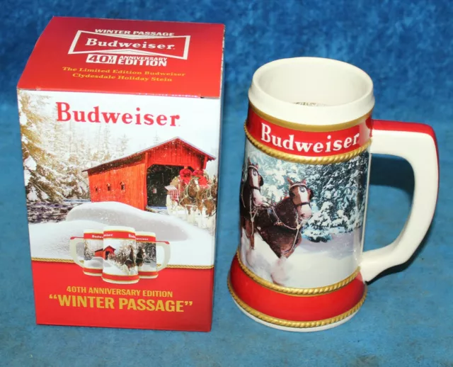 Budweiser 2019 - 40th Anniversary "Winter Passage" Clydesdale Holiday Stein