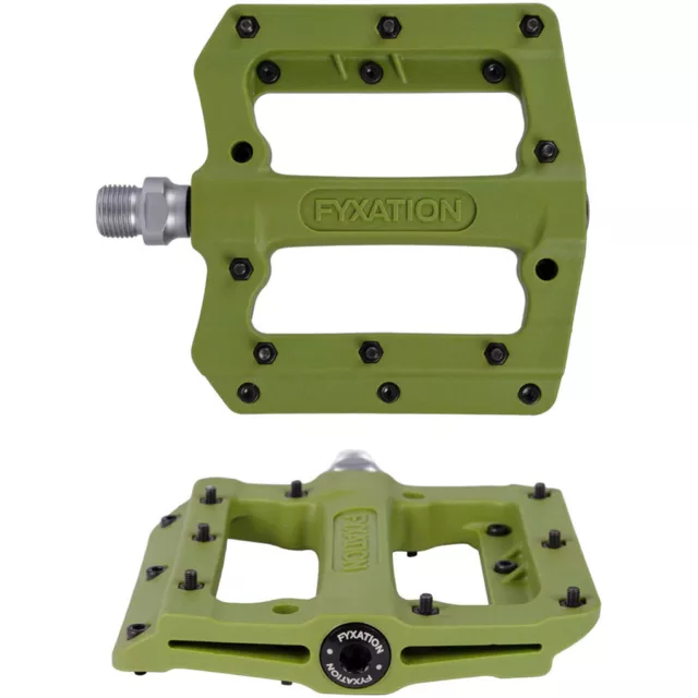 Fyxation Mesa MP Platform Pedals 9/16" Nylon Removable Pins Desert Sadona Green